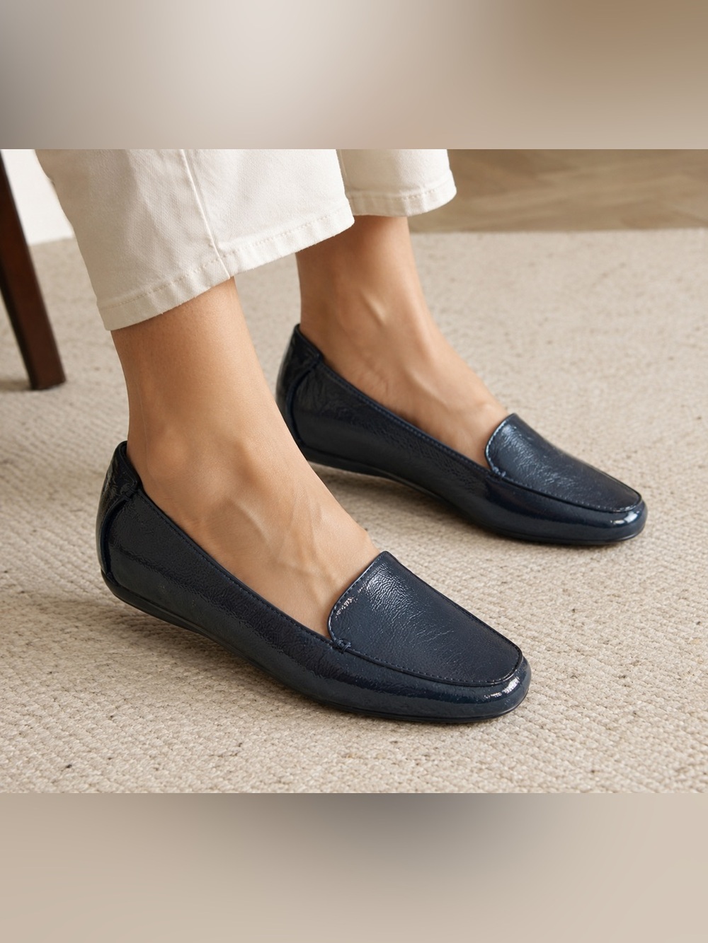 Patent Navy Clarks Keesha Luca Loafers 9 Narrow